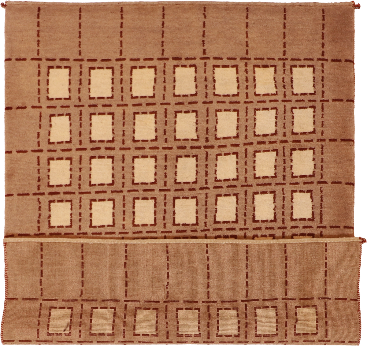 W 4.10 L 6.5 Gabbeh 100% Wool Hand-Woven Geometric Design - 53908