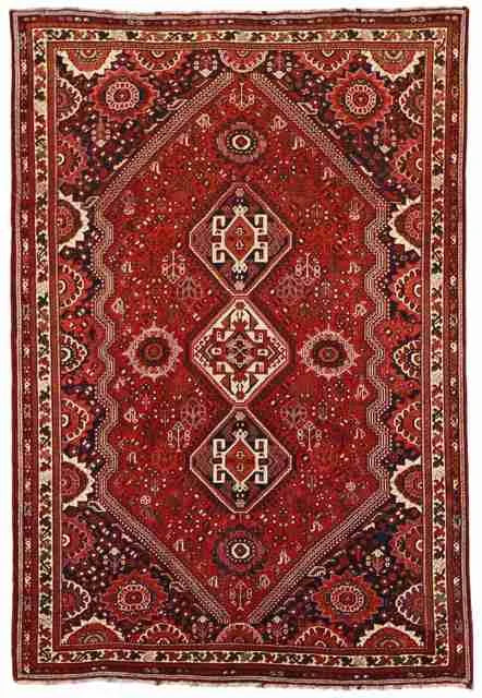W 7 L 10.4 Gashgaie 100% Wool Hand-Woven All-Over Design - 53980