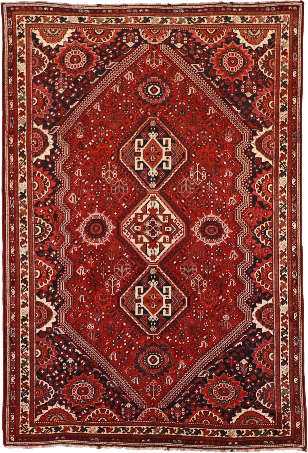 W 7 L 10.4 Gashgaie 100% Wool Hand-Woven All-Over Design - 53980