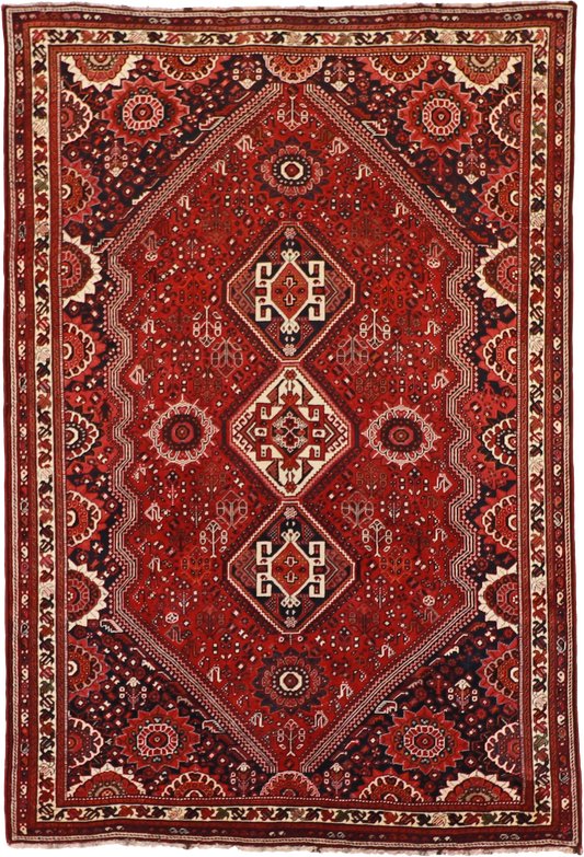 W 7 L 10.4 Gashgaie 100% Wool Hand-Woven All-Over Design - 53980
