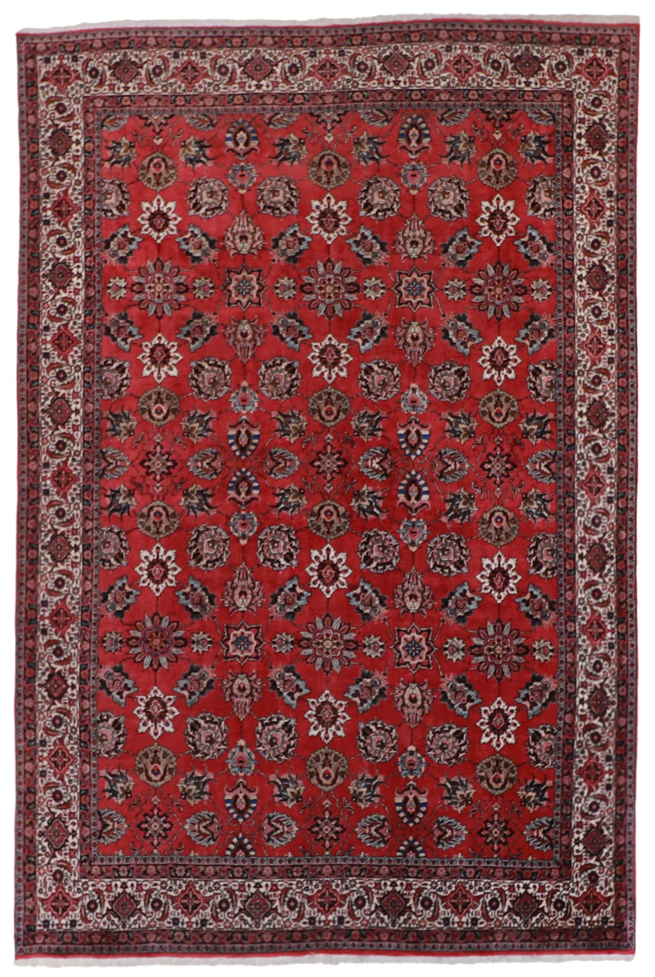 W 6.6 L 9.9 Bijar Wool And Silk Blend Hand-Woven All-Over Design - 53985