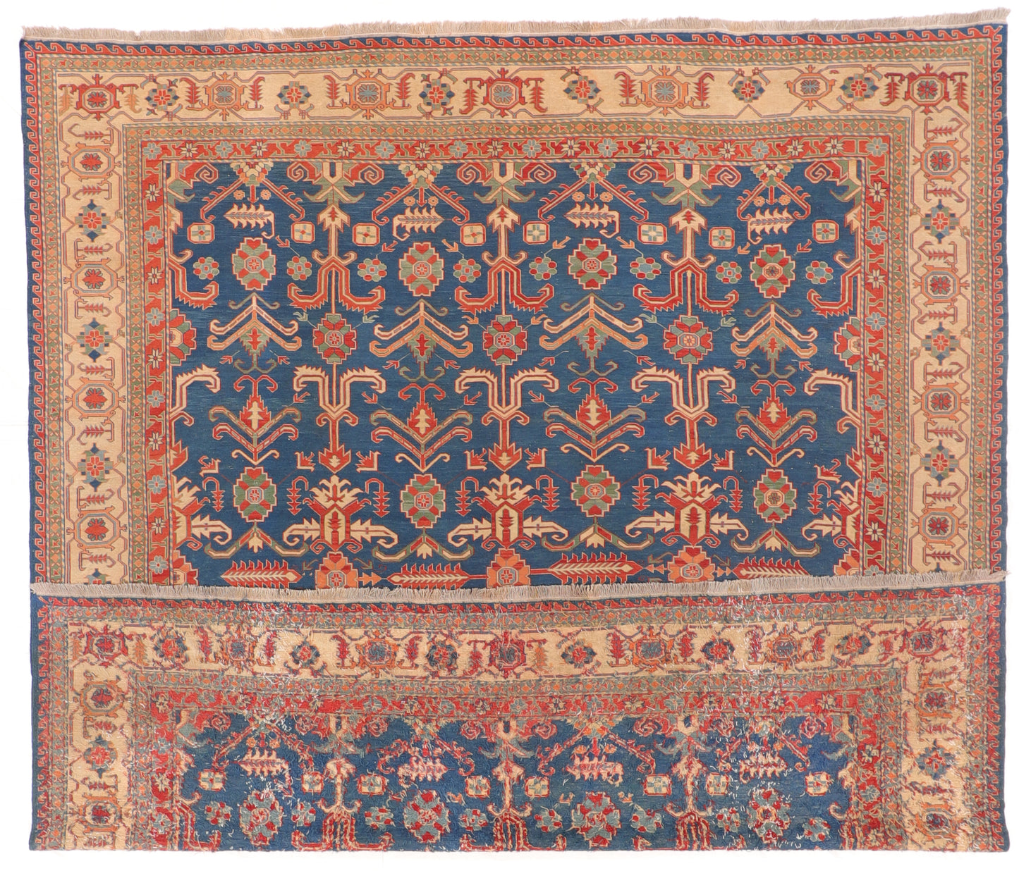 W 9.1 L 12 Soumak 100% Wool Hand-Woven Geometric Design - 54129