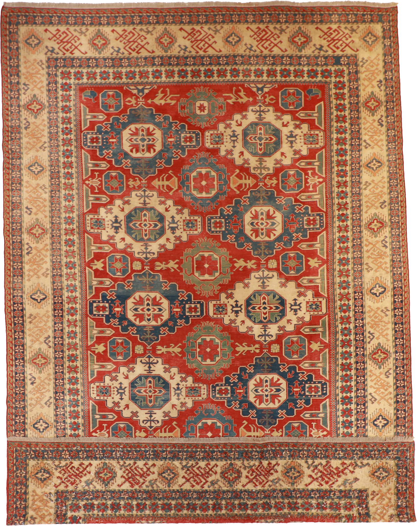 W 10 L 15.8 Sumak 100% Wool Hand-Woven Geometric Design - 54130