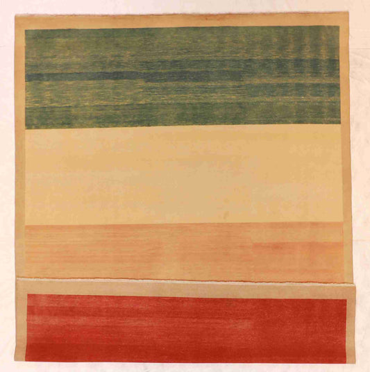 W 8.1 - L 10 - Choba Wool Contemporary Rectangle - Finest Hand-Knotted Quality Wool - 54138