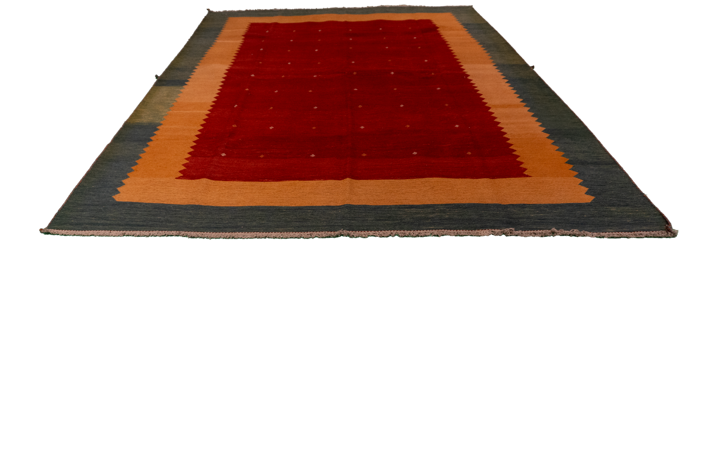 W 7.8 L 10.6 Sumak 100% Wool Hand-Woven Geometric Design - 54184