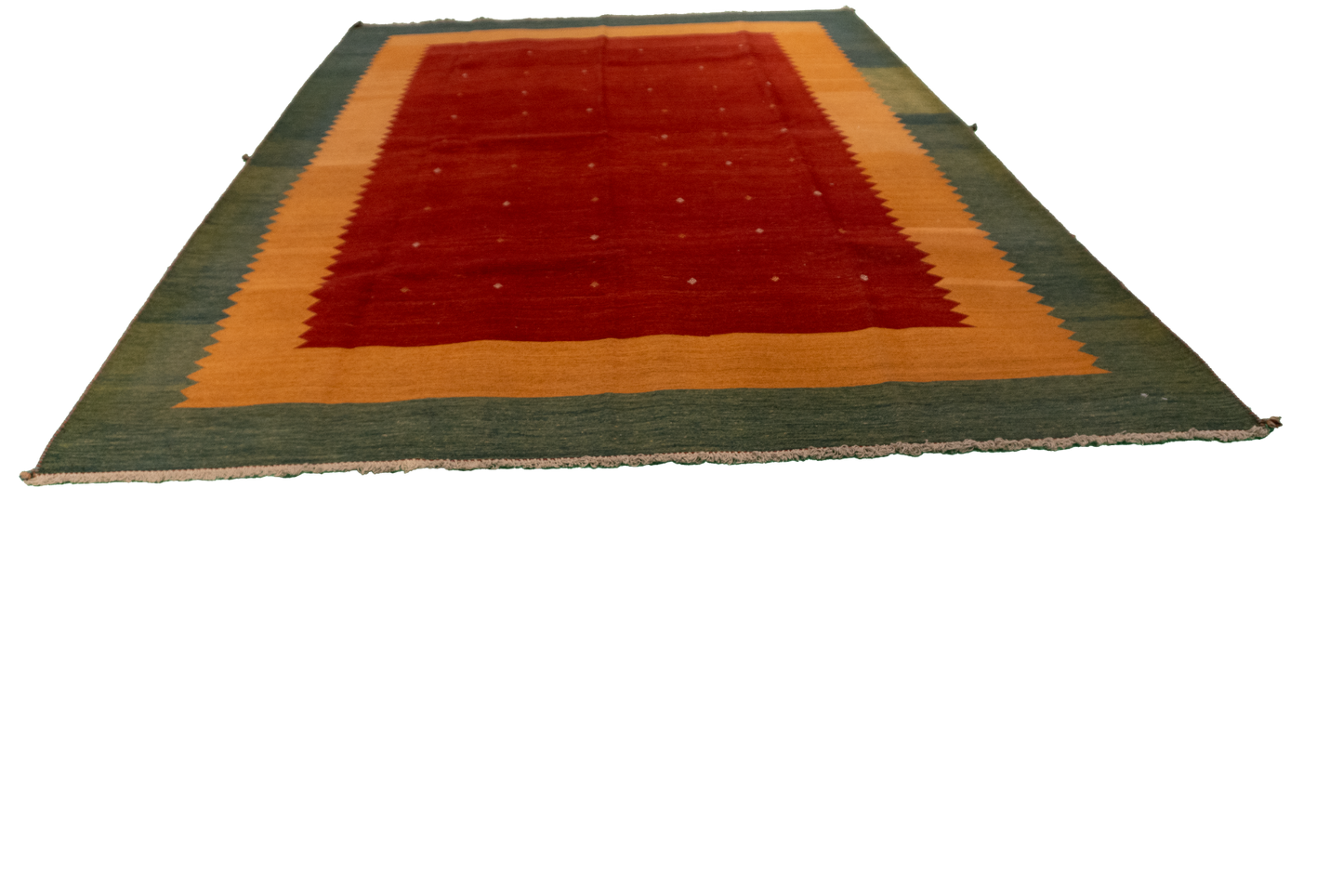 W 7.8 L 10.6 Sumak 100% Wool Hand-Woven Geometric Design - 54184