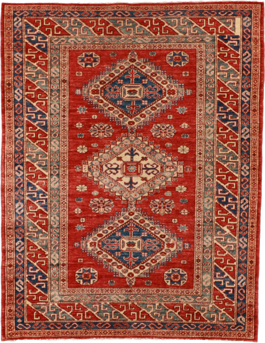 W 4.1 L 6.2 Karajeh 100% Wool Hand-Woven All-Over Design - 54246