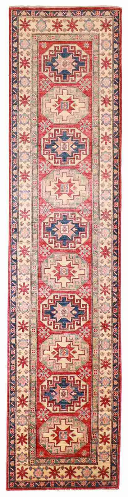 W 2.8 L 11.2 Bakshaish Runner 100% Wool Hand-Woven Geometric Design - 54294