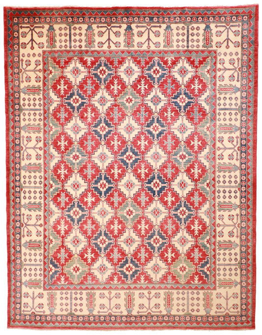 9x12 - Heriz Fine/Wool Geometric Rectangle - Hand Knotted Rug — 54300