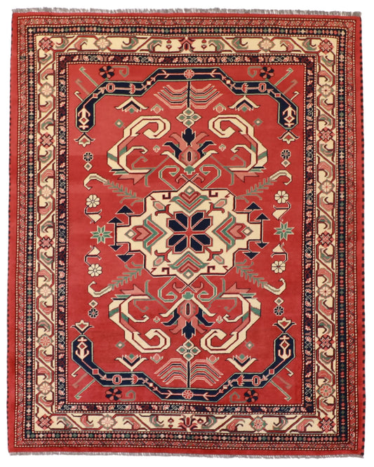 5.3 x 6.6 - Khorasan Wool Transitional Rectangle - Finest Hand-Knotted Quality Wool — 54330