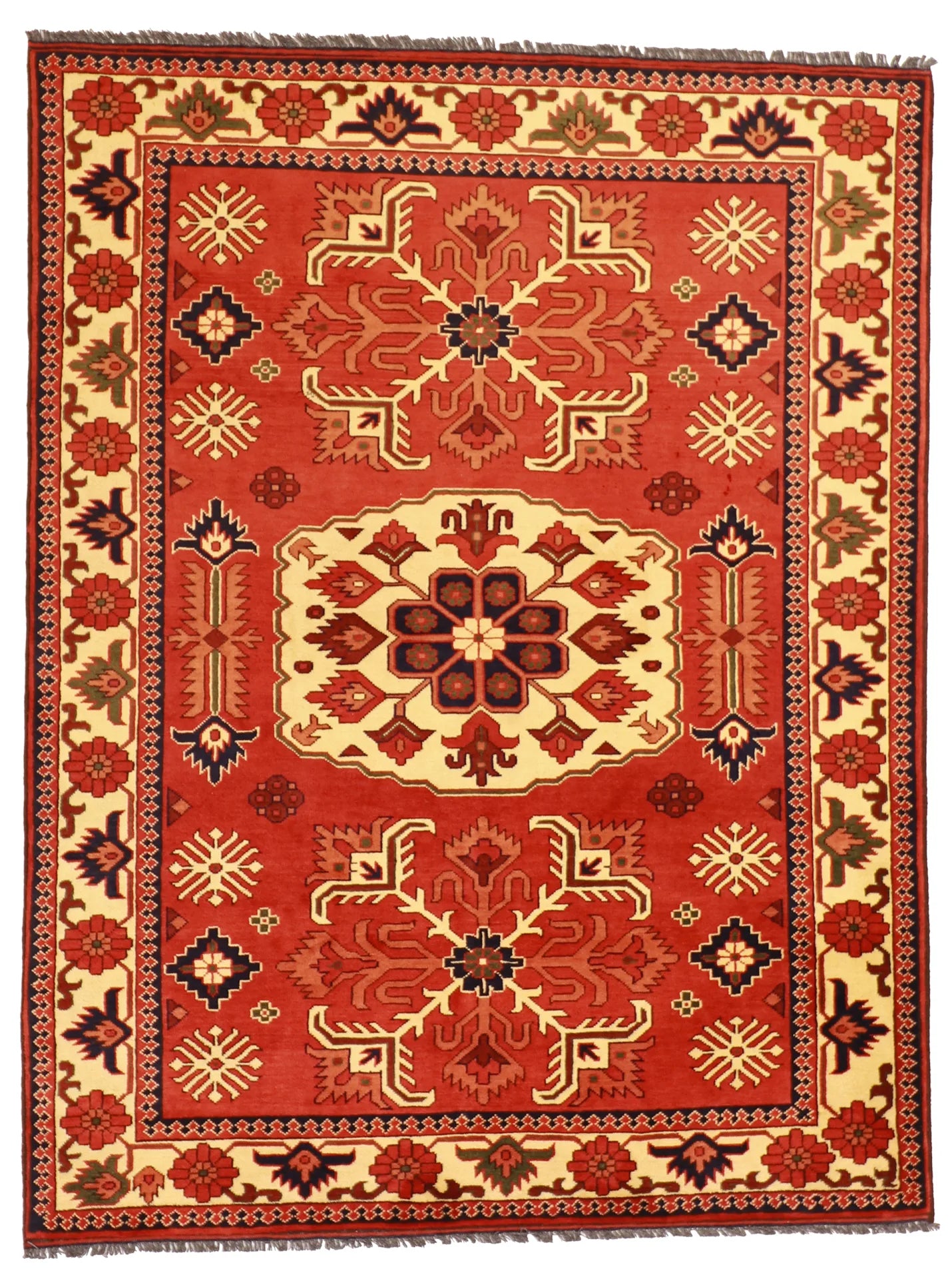 W 5 L 6.5 Bakhshiesh 100% Wool Hand-Woven Geometric Design - 54338