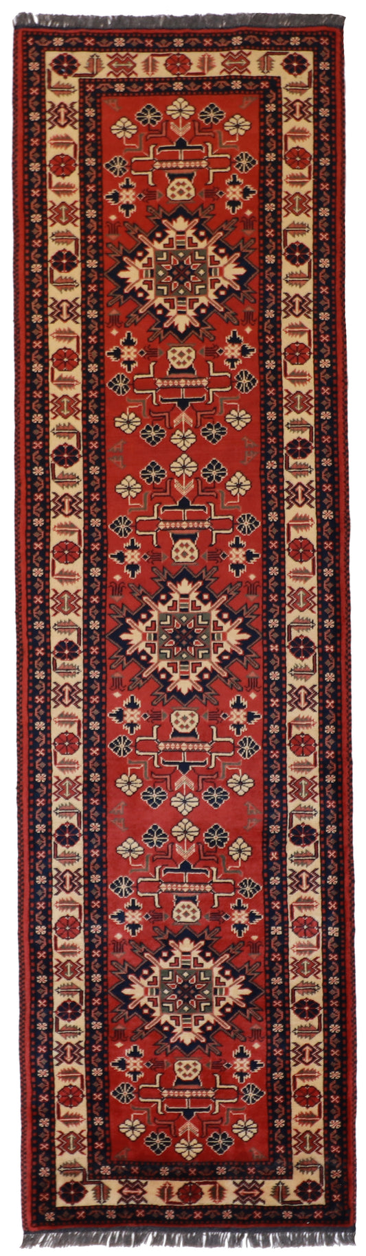 W 2.9 L 10 Gashgaie Runner 100% Wool Handmade Pakistan Geometric Design - 54365