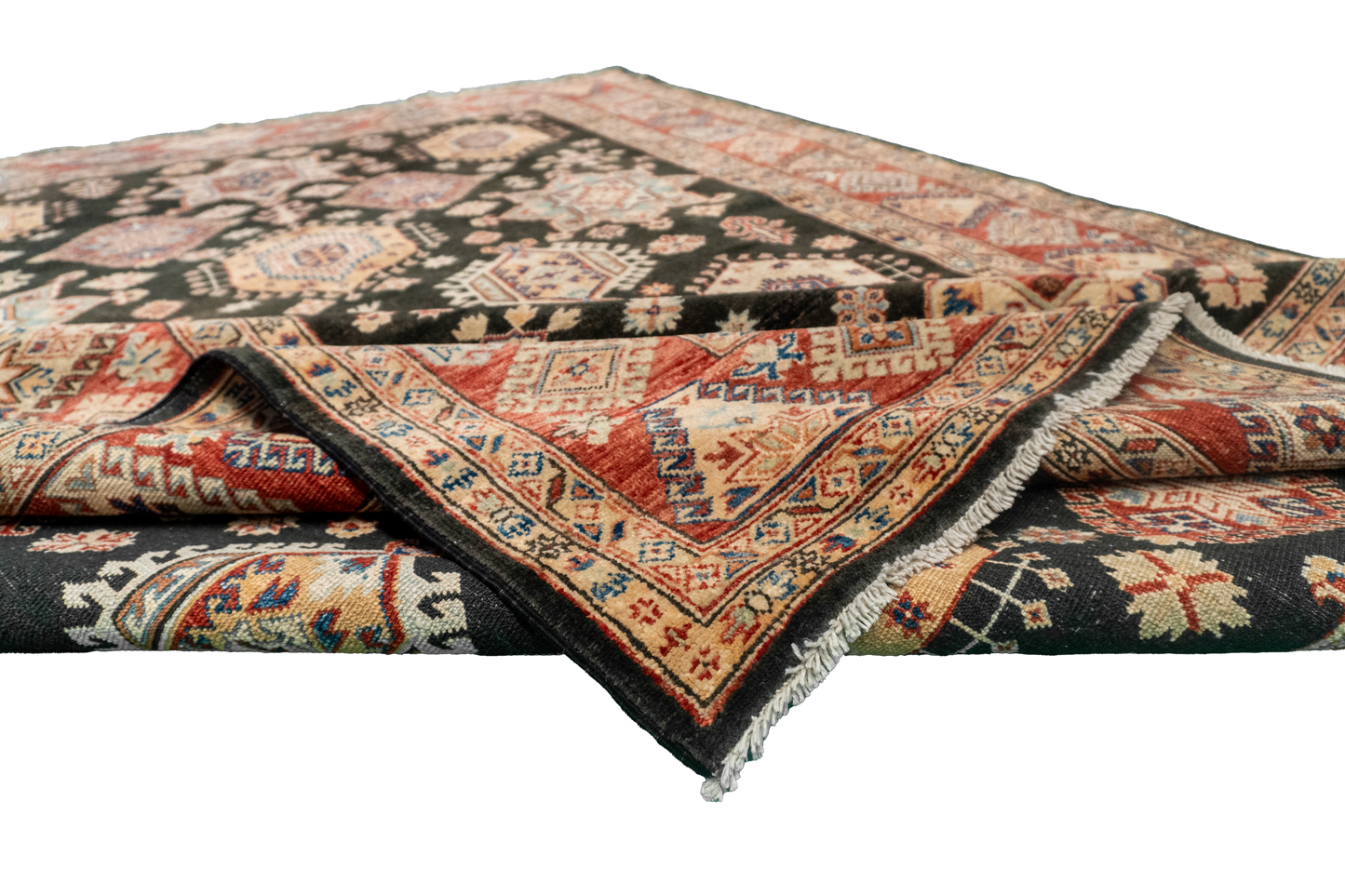 W 6.7 L 10 Baluch 100% Wool Hand-Woven Geometric Design - 54423