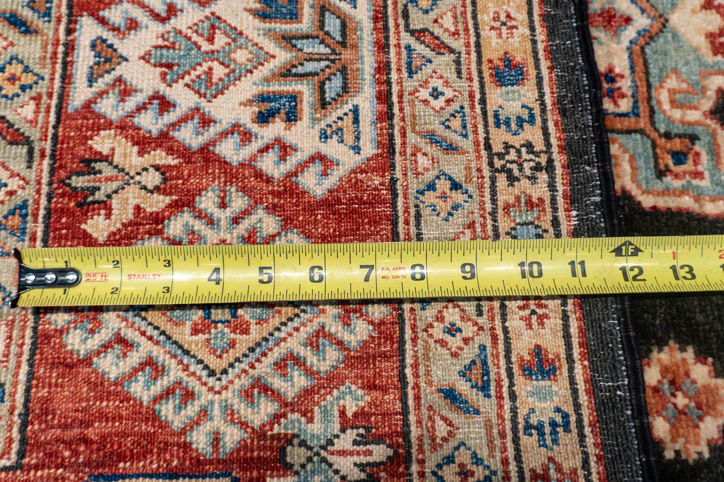 W 6.7 L 10 Baluch 100% Wool Hand-Woven Geometric Design - 54423
