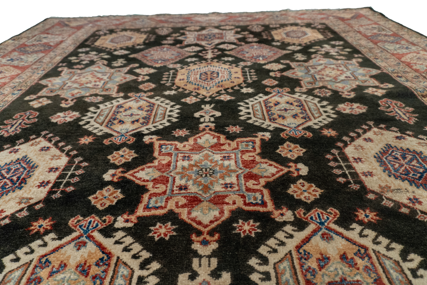 W 6.7 L 10 Baluch 100% Wool Hand-Woven Geometric Design - 54423