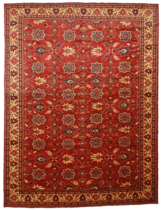 W 12.8 L 16.6 Bakshiesh 100% Wool Hand-Woven All-Over Design - 54441