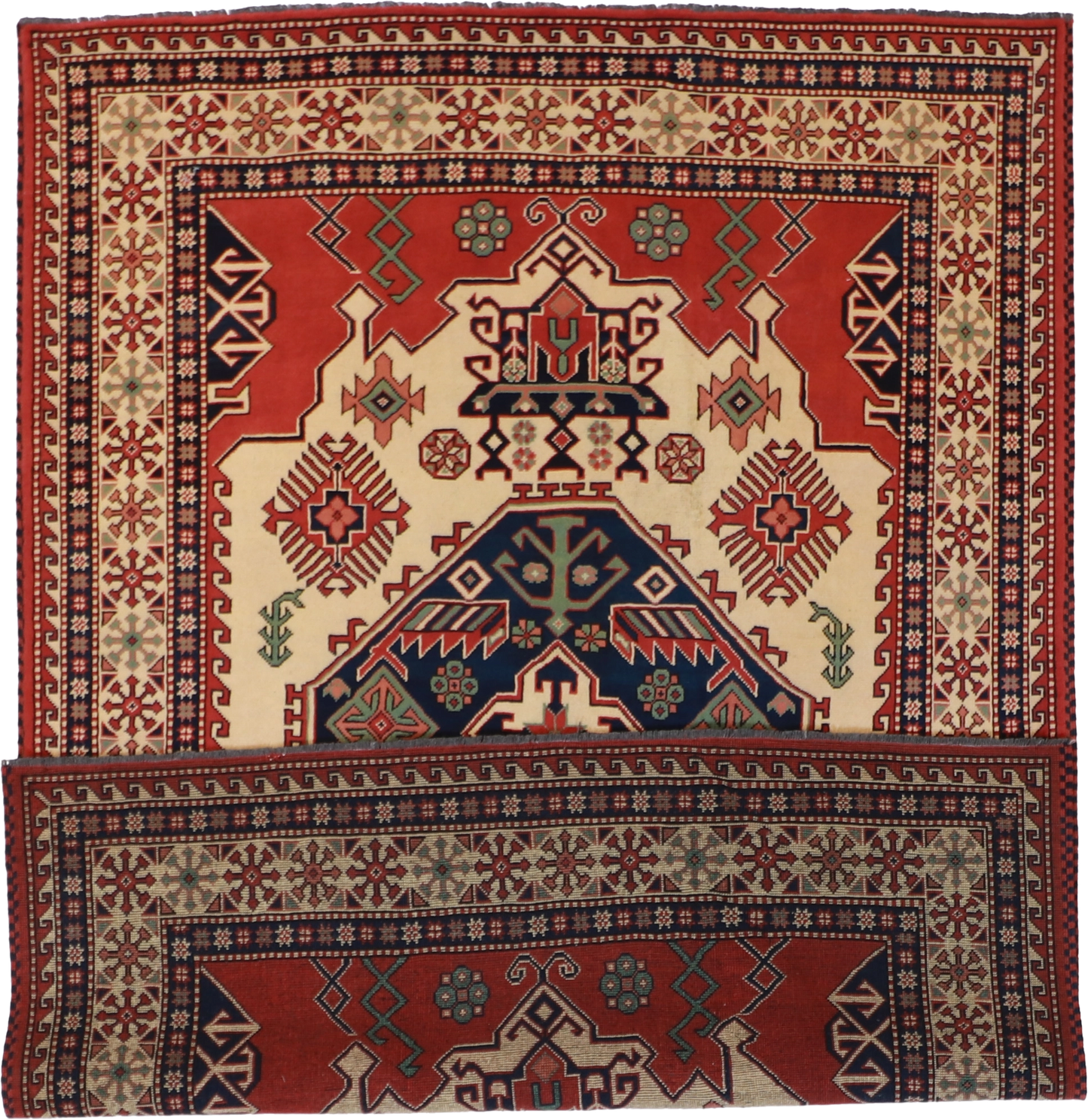 W 5.1 L 7.3 Kurdish 100% Wool Hand-Woven Geometric Design - 54444