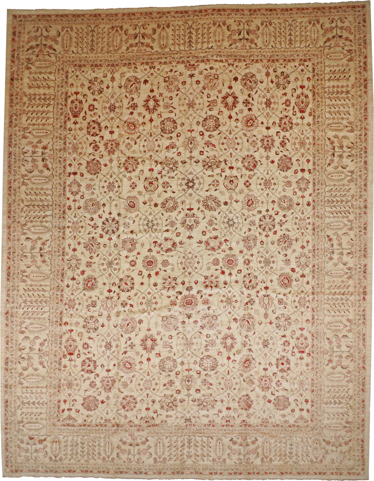 W 13.9 L 17.4 Tabriz 100% Wool Hand-Woven All-Over Design - 54454