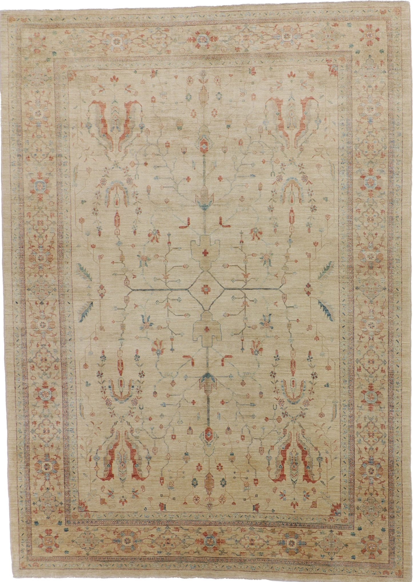 W 8.10 L 12.4 Sarab 100% Wool Handmade All Over Design - 54466