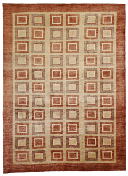 9x12 - Modern Wool All Over Rectangle - Hand Knotted Rug — 54495