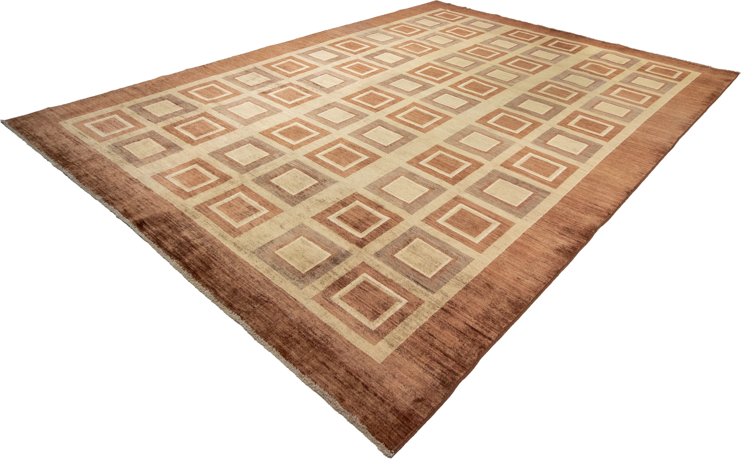 W 8.1 L 12 Modern 100% Wool Hand-Woven All-Over Design - 54495