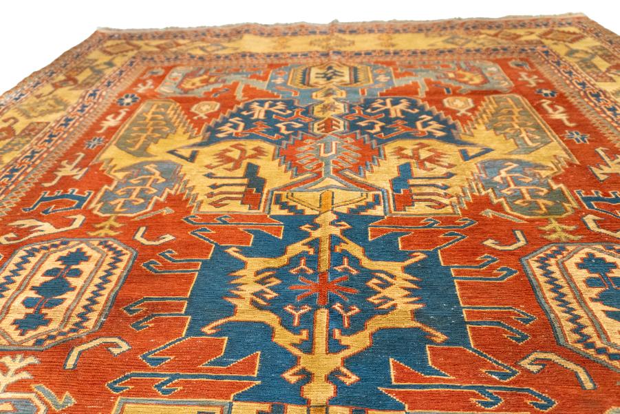 W 5.5 L 7.5 Kilim 100% Wool Hand-Woven Geometric Design - 54524