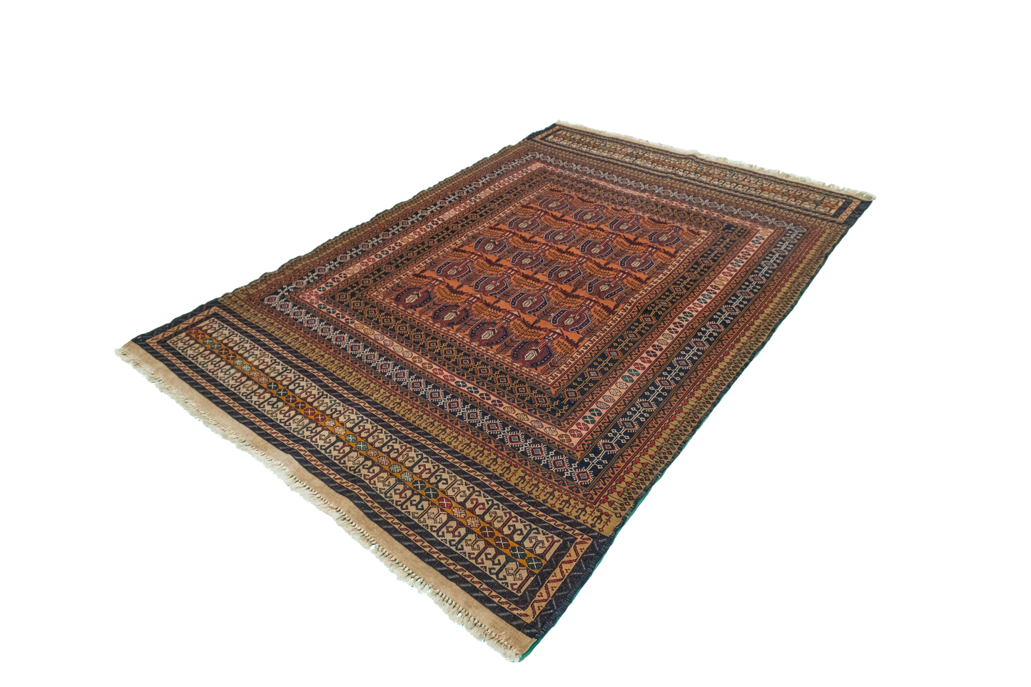 W 4.2 L 6 Baluch 100% Wool Hand-Woven Geometric Design - 54550
