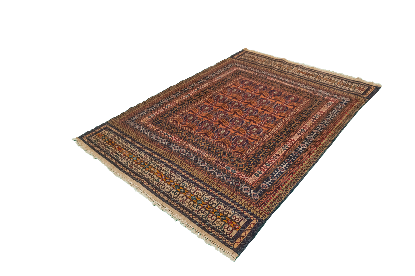 W 4.2 L 6 Baluch 100% Wool Hand-Woven Geometric Design - 54550