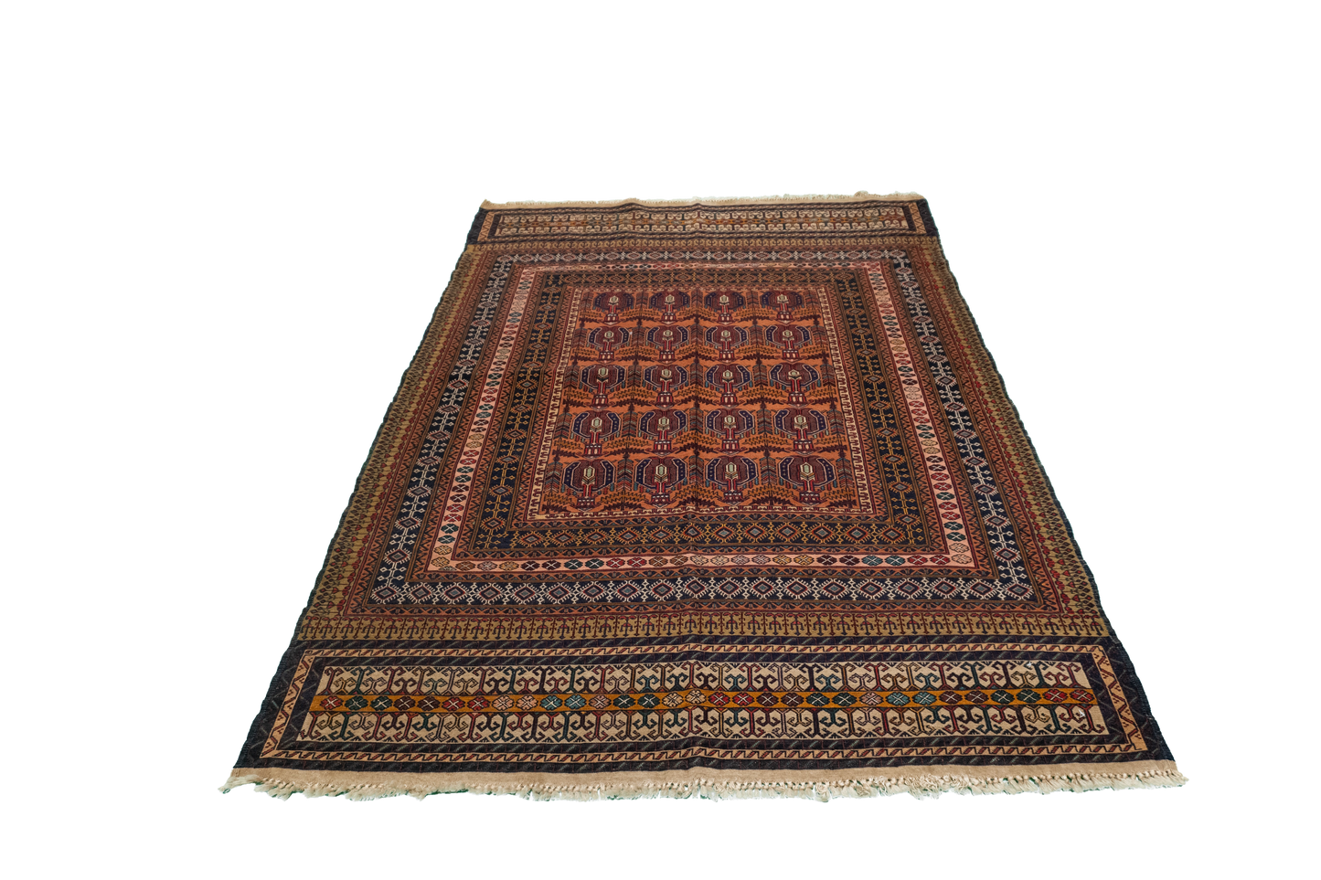 W 4.2 L 6 Baluch 100% Wool Hand-Woven Geometric Design - 54550