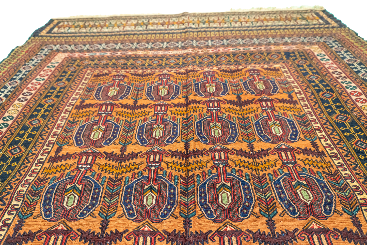 W 4.2 L 6 Baluch 100% Wool Hand-Woven Geometric Design - 54550