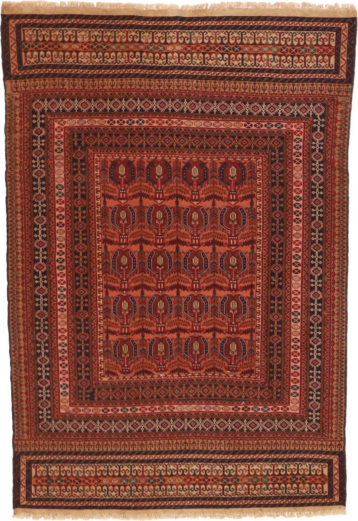W 4.2 L 6 Baluch 100% Wool Hand-Woven Geometric Design - 54550