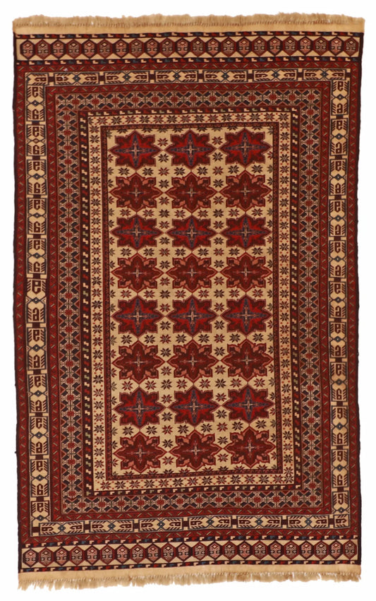 W 5.2 - L 6.5 - Zanjan Wool Geometric Rectangle - Finest Hand-Made Quality Wool - 54554