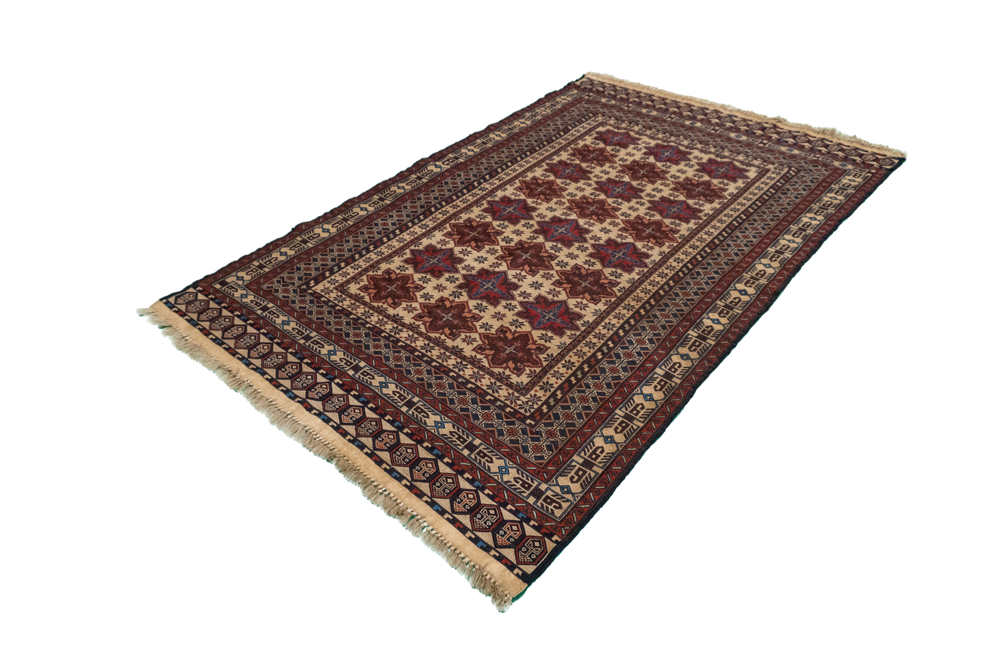 W 5.2 L 6.5 Zanjan 100% Wool Hand-Woven Geometric Design - 54554