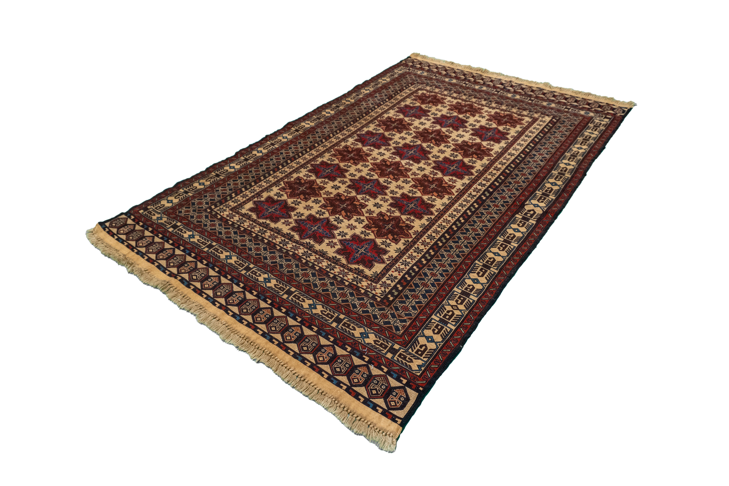 W 5.2 L 6.5 Zanjan 100% Wool Hand-Woven Geometric Design - 54554