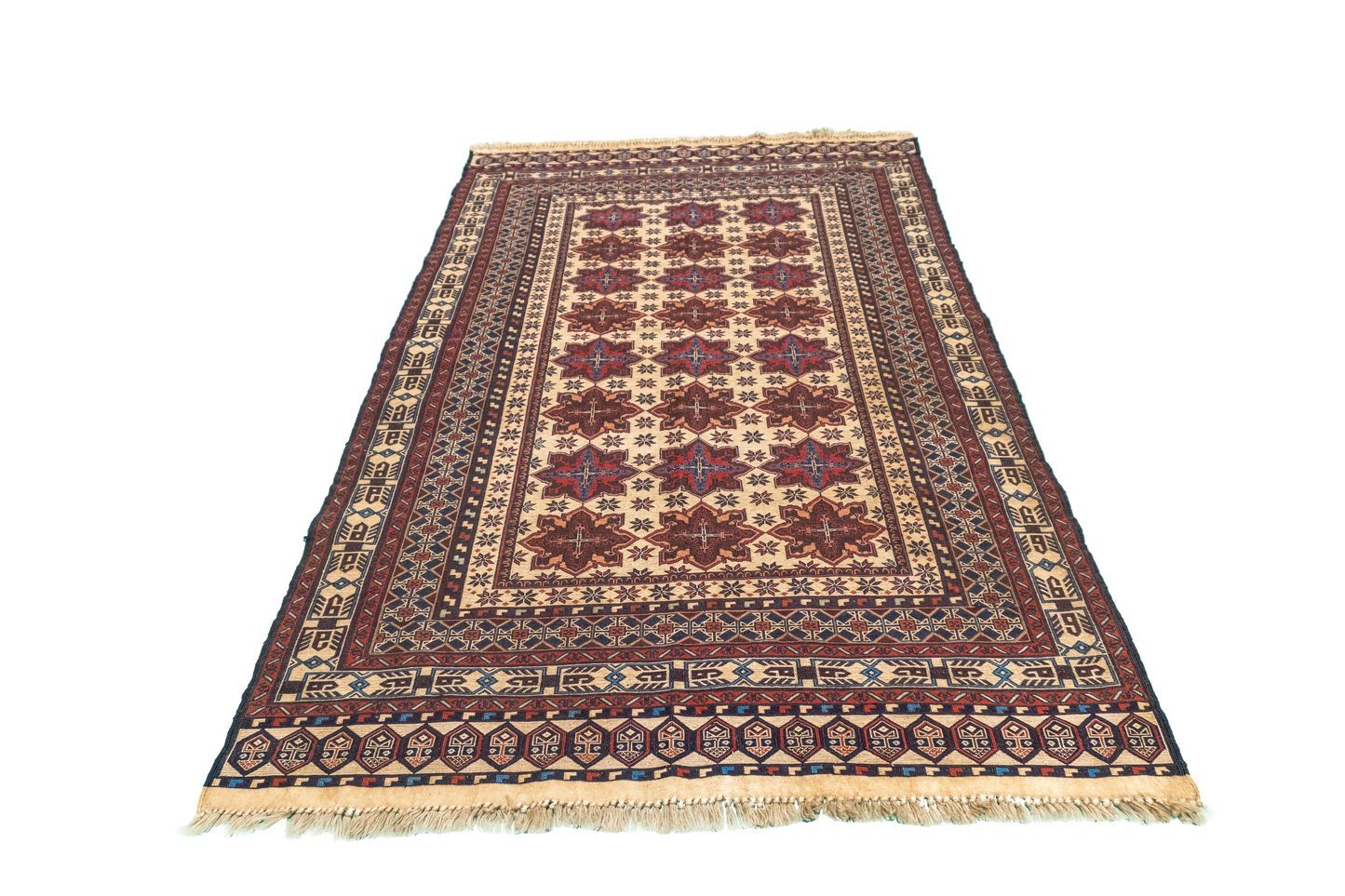 W 5.2 L 6.5 Zanjan 100% Wool Hand-Woven Geometric Design - 54554