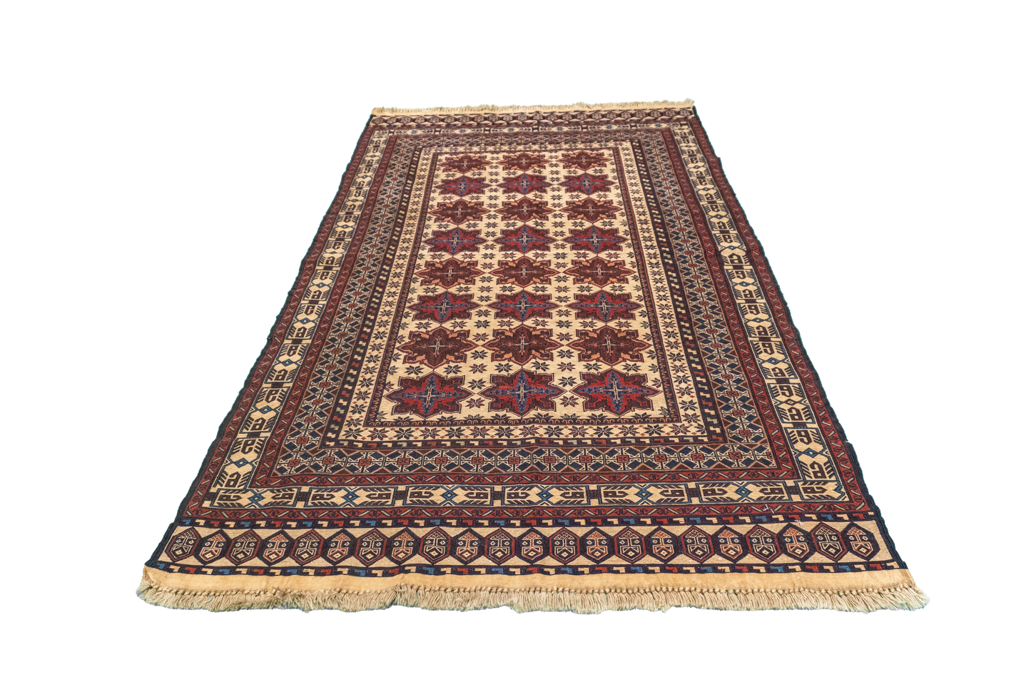 W 5.2 L 6.5 Zanjan 100% Wool Hand-Woven Geometric Design - 54554