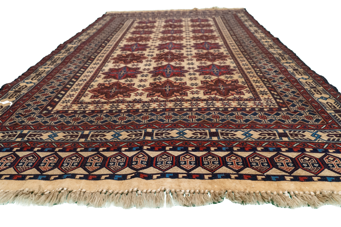 W 5.2 L 6.5 Zanjan 100% Wool Hand-Woven Geometric Design - 54554