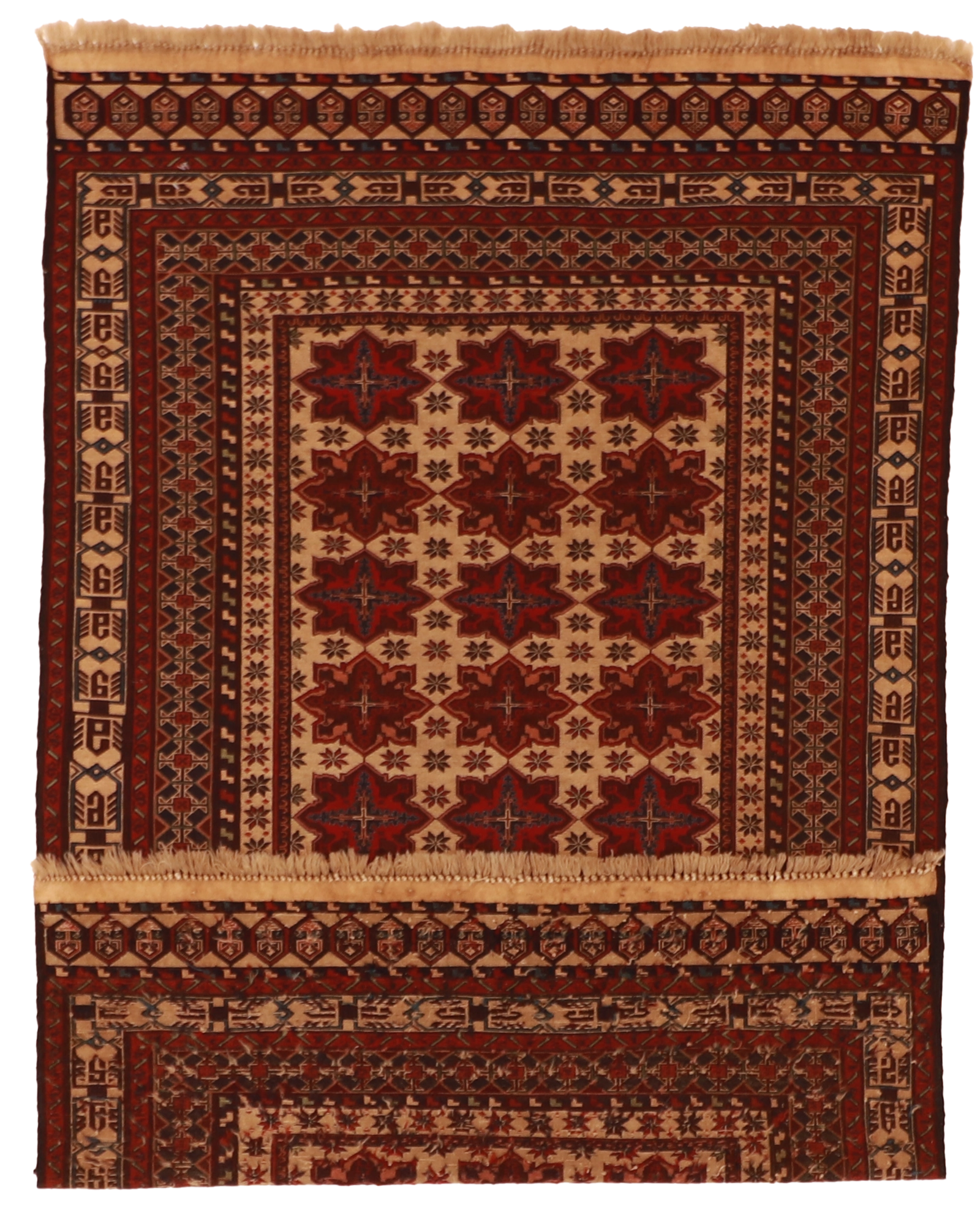 W 5.2 L 6.5 Zanjan 100% Wool Hand-Woven Geometric Design - 54554