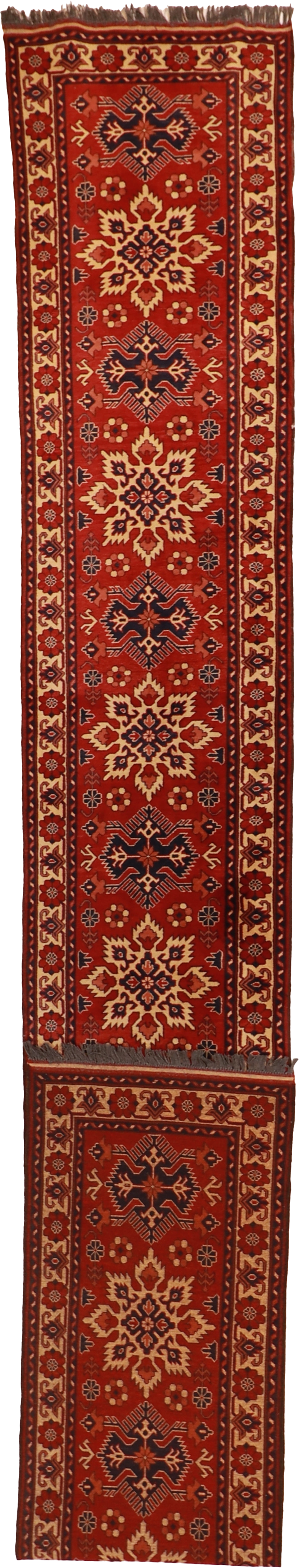 W 2.6 L 19.2 Malayer Runner 100% Wool Hand-Woven Geometric Design - 54584
