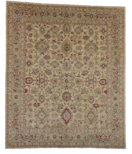 W 8.2 - L 9.9 - Malayer Wool All Over Rectangle - Hand Woven Rug - 54640