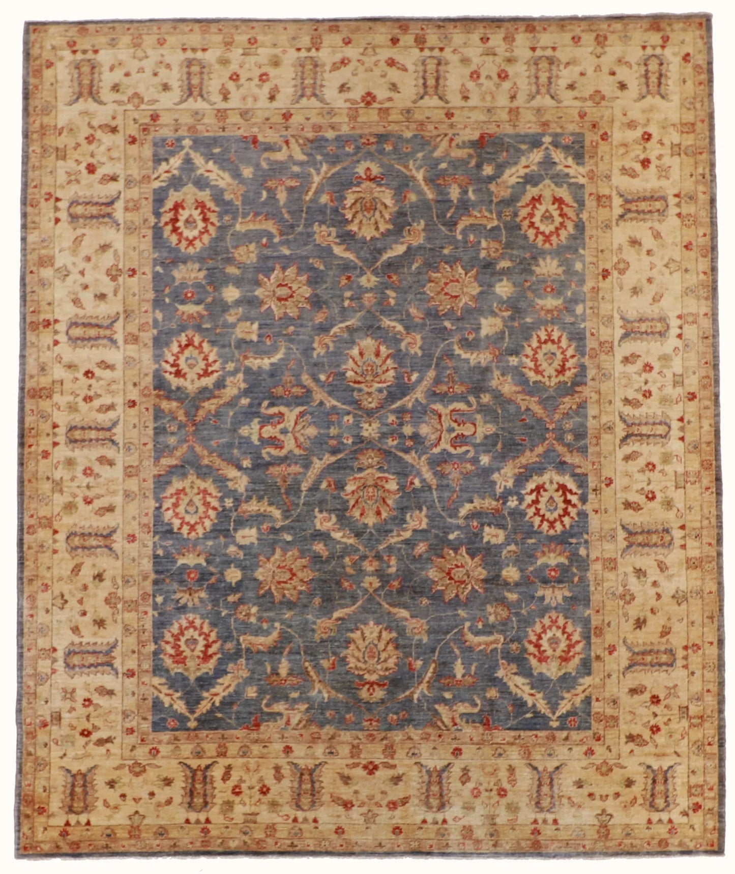 W 8.1 L 9.8 Ziegler 100% Wool Hand-Woven All-Over Design - 54642