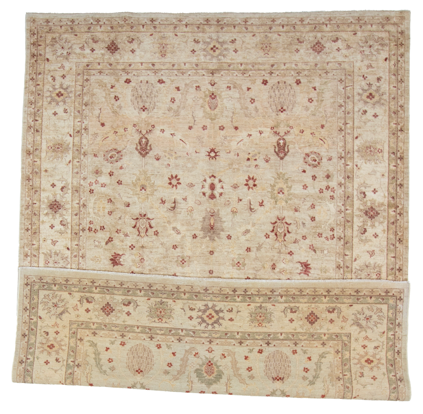W 8 L 10.4 Oushak 100% Wool Hand-Woven All-Over Design - 54653