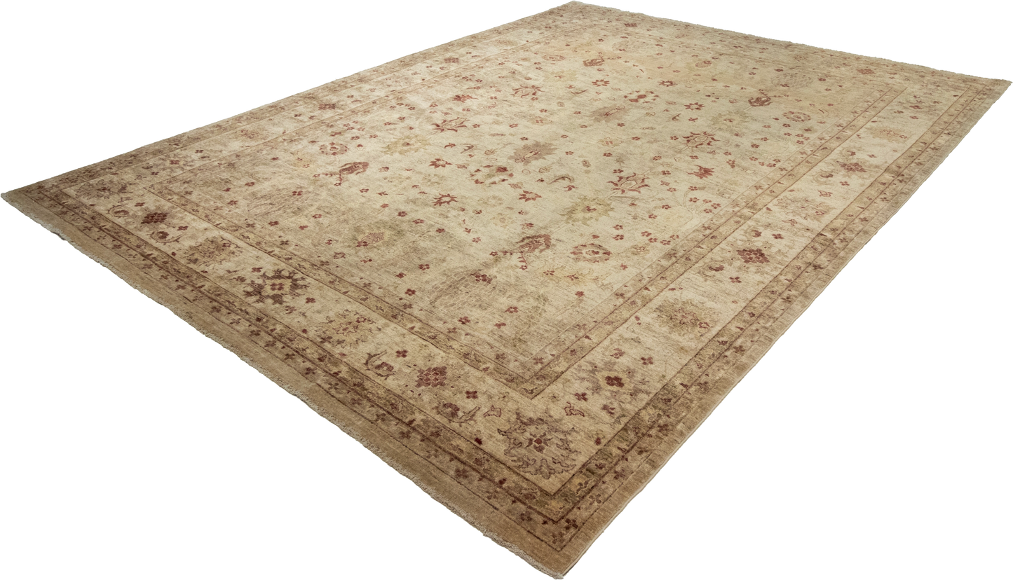 W 8 L 10.4 Oushak 100% Wool Hand-Woven All-Over Design - 54653