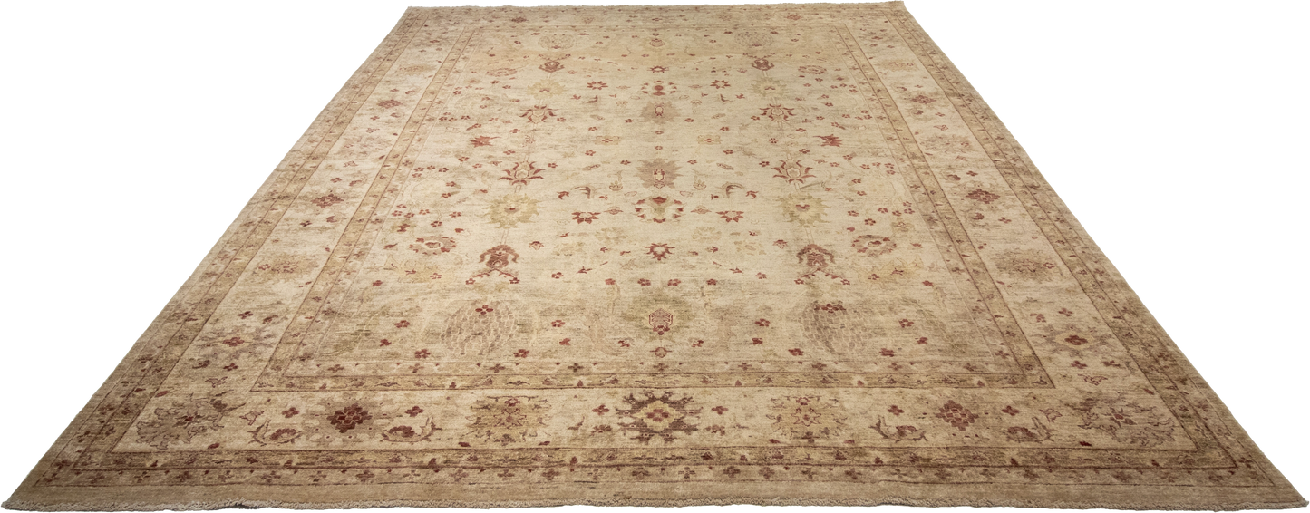 W 8 L 10.4 Oushak 100% Wool Hand-Woven All-Over Design - 54653
