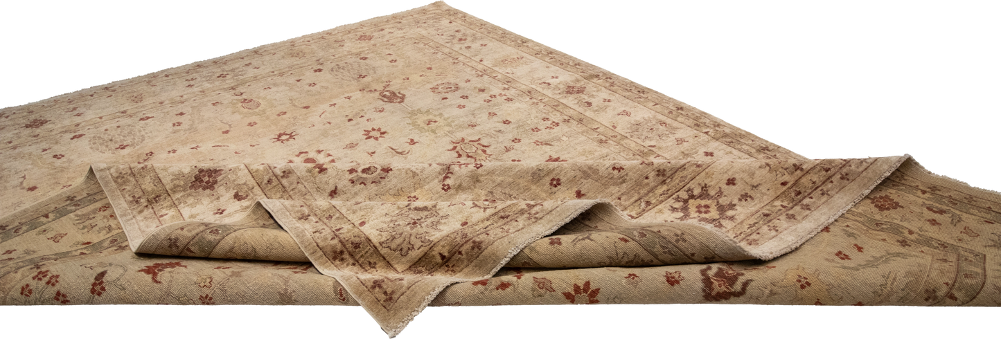 W 8 L 10.4 Oushak 100% Wool Hand-Woven All-Over Design - 54653