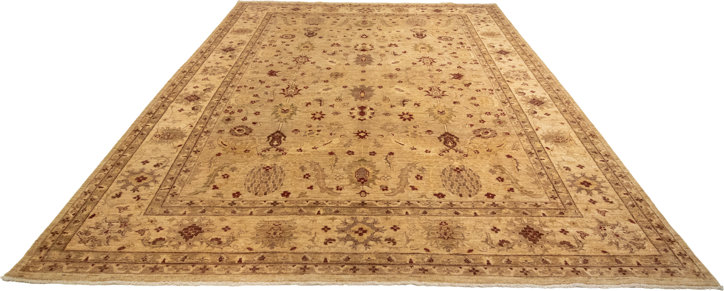 W 8 L 10.4 Oushak 100% Wool Hand-Woven All-Over Design - 54653