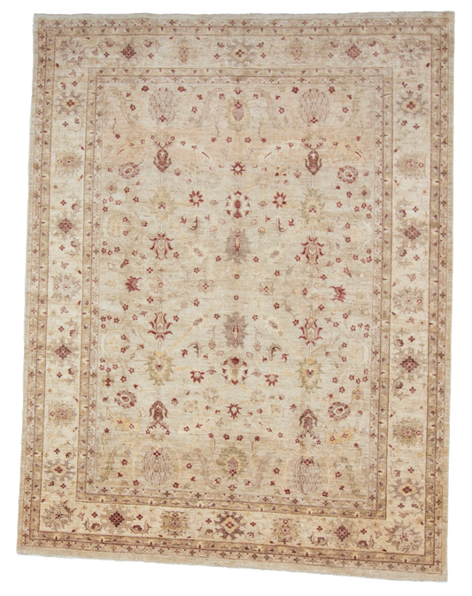 W 8 L 10.4 Oushak 100% Wool Hand-Woven All-Over Design - 54653
