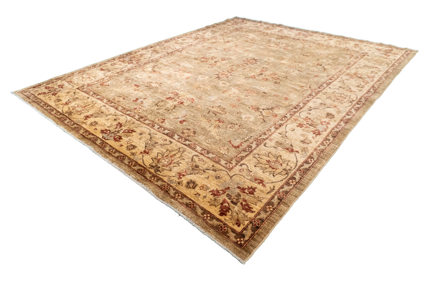 W 8.1 L 10.4 Agra 100% Wool Hand-Woven All-Over Design - 54657