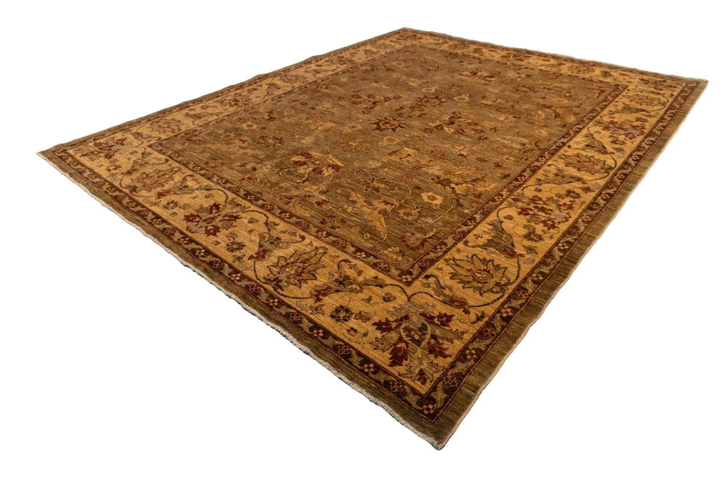W 8.1 L 10.4 Agra 100% Wool Hand-Woven All-Over Design - 54657