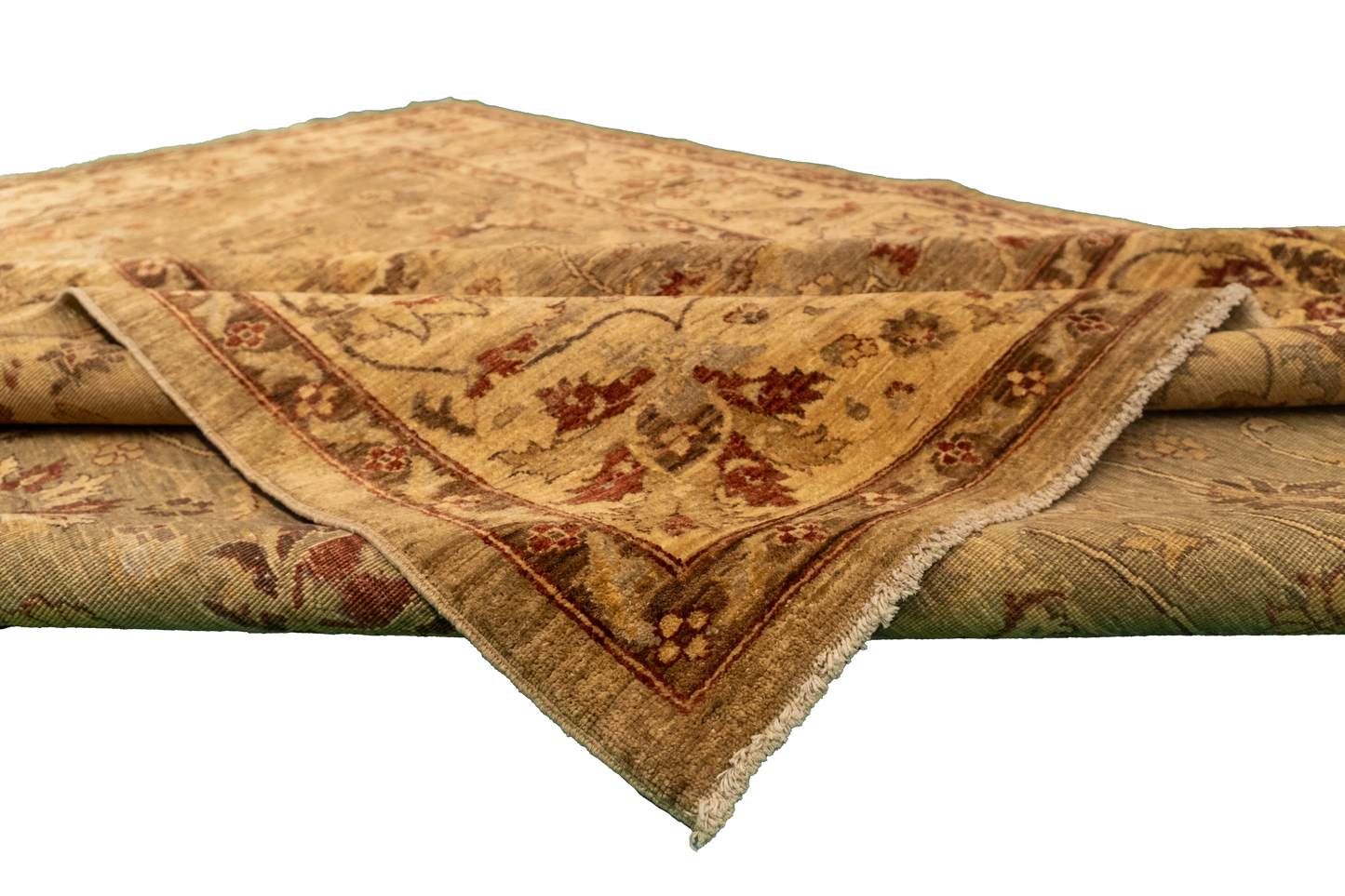 W 8.1 L 10.4 Agra 100% Wool Hand-Woven All-Over Design - 54657